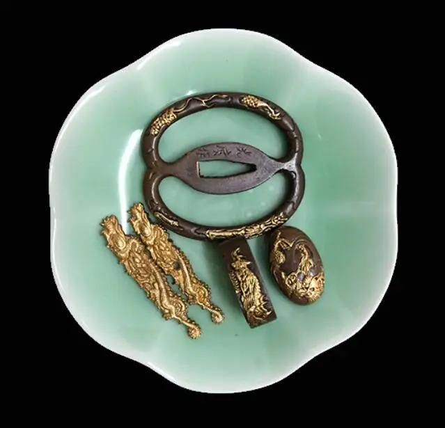 

A SET TOP QUALITY JAPANESE SAMURAI SWORD GUARD TSUBA THEME HANDMADE BRASS KATANA DIY FITTING