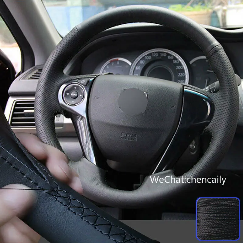 

Чехол на руль для Honda Accord 9th 2013-2017 Pilot 19 Ridgeline, сверхмягкая, нескользящая, прочная, для салона автомобиля