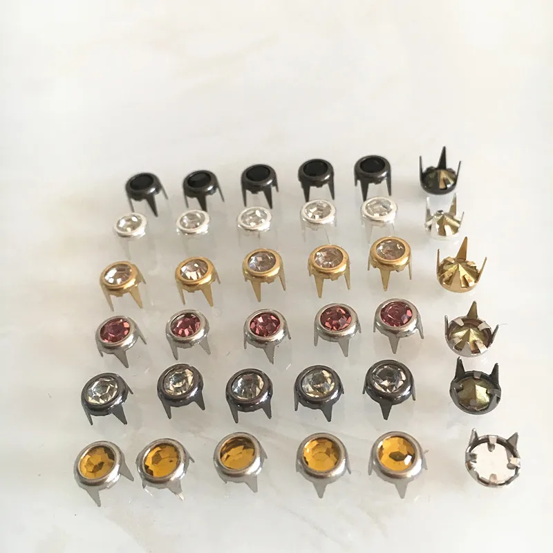 150 шт-заклепки 6 мм цветные хрустальные бусины Круглые пятна Сумка Обувь