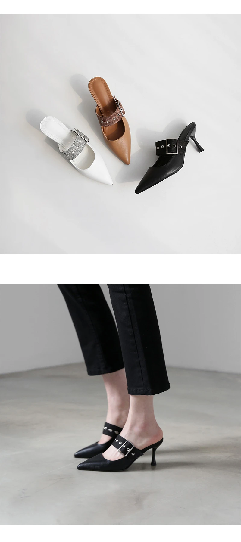 Spring new women's pointed heel shoes