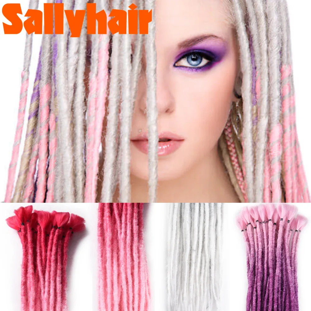 SallyHair 24 inch Dreadlocks Hair Extension For Women Handmaded Dreads Synthetic Braiding Hair Crochet Braids Styles 5/8/10Roots