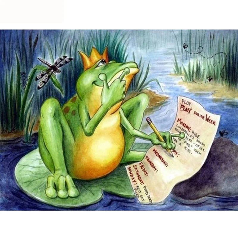 

5d Diamond Painting Cartoon Cross Stitch Diy Diamond Embroidery Frog Full Square/Round Rhinestone Home Decor Mosaic Hobby Gift