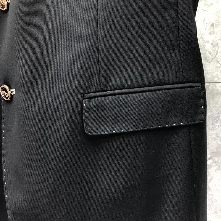 

2021 Fashion TB THOM Brand Blazer Men Clothing Black Formal Suit Slim Fit Casual Jacket Single Breasted Wool Auturan Winter Coat