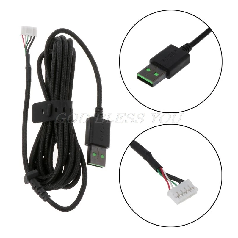 Durable Nylon Braided Line USB Mouse Cable Replacement Wire For Razer DeathAdder Elite Wired Gaming | Компьютеры и офис