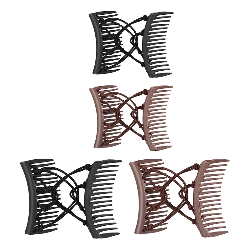 

Stretchy Knotted Double Comb Hair Clip Elastic No Crease Hairpin Ponytail Holder