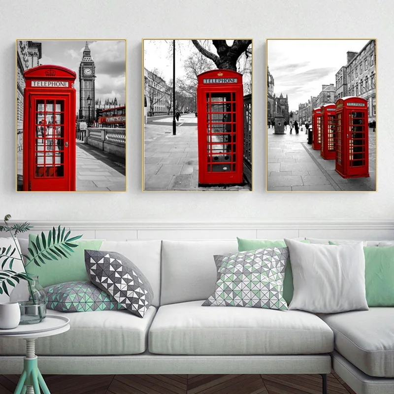 Скандинавский британский стиль ретро архитектура красная почтовая коробка