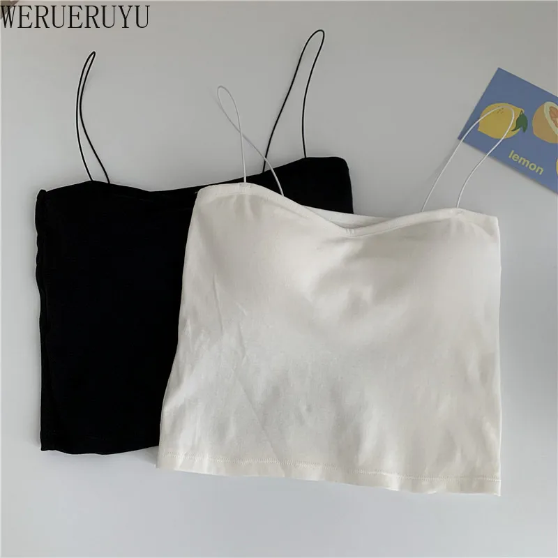 

WERUERUYU Wear Bra Style Slim-fit Small Camisole (with Chest Pad)