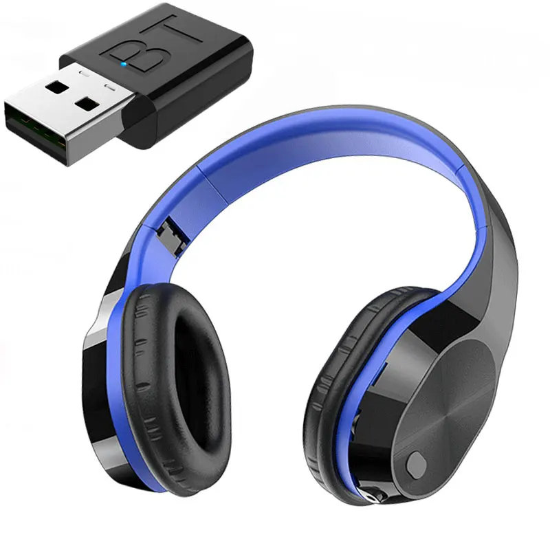 Bluetooth беспроводные наушники для ТВ ПК геймеров с адаптером музыка MP3 TF SD карта