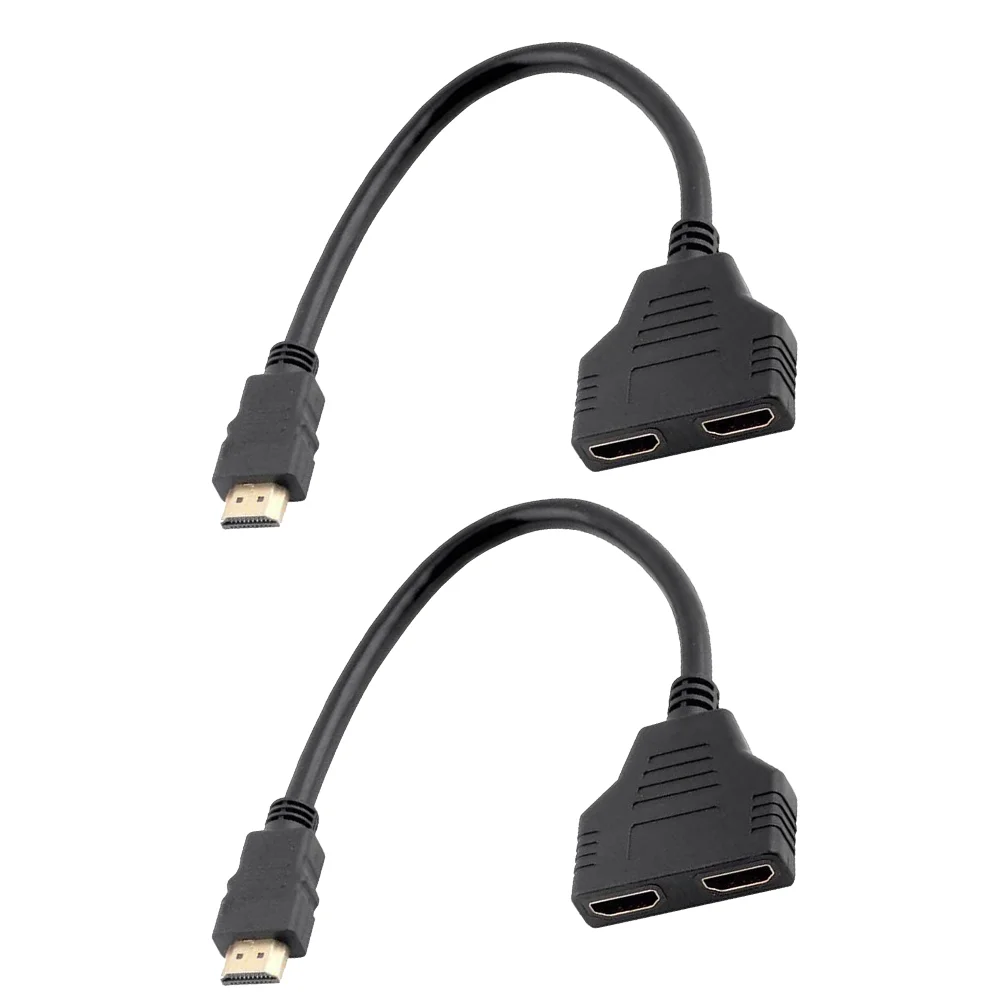 

2 PCS Video Splitter 1080P 1 to 2 Dual Monitor Duplicate Adapter for LCD TV