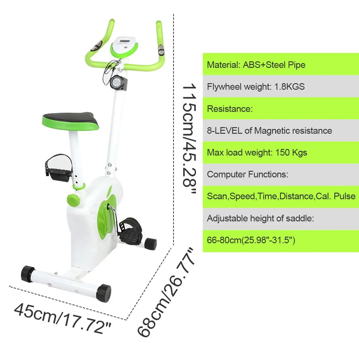 

Exercise Bike Indoor Cardio Cycling Magnetic Resistances with LED Monitor Home Gym Bicycle Workout Training Fitness Equipment RU