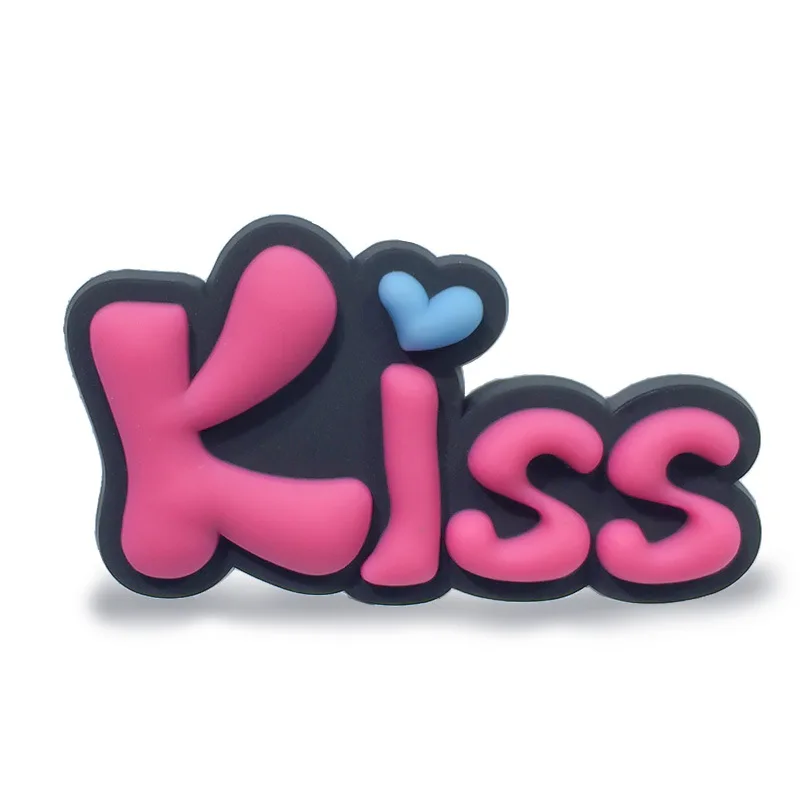 Hot 1pcs Red series PVC Shoe Charms Cartoon love Shoe Accessories Garden Shoe Buckle Decorations fit Croc JIBZ Kids X-mas Gifts