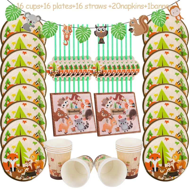 Вечерние бумажные стаканчики Cyuan с изображением животных из мультфильма для