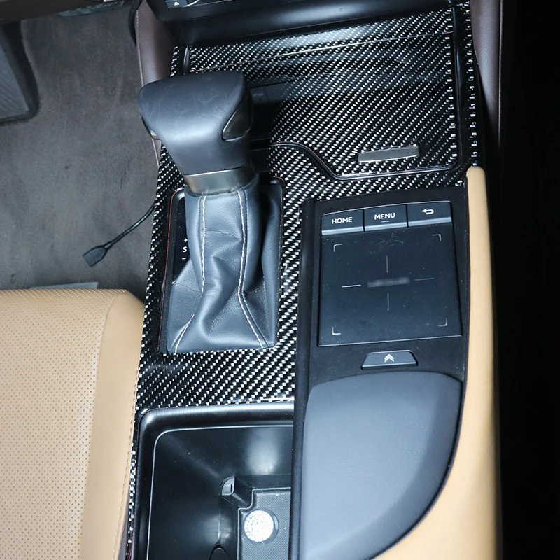 

For Lexus ES200 260 300H 2018-2020 Carbon Fiber Car Styling Gears Water Cup Holder Panel Frame Cover Decor Interior Stickers