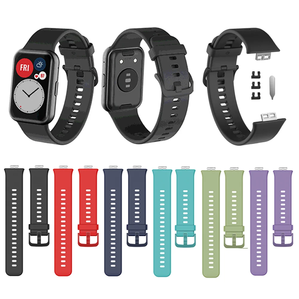 

Ремешок силиконовый для смарт-часов Huawei, водонепроницаемый браслет, аксессуары для huawei Fit