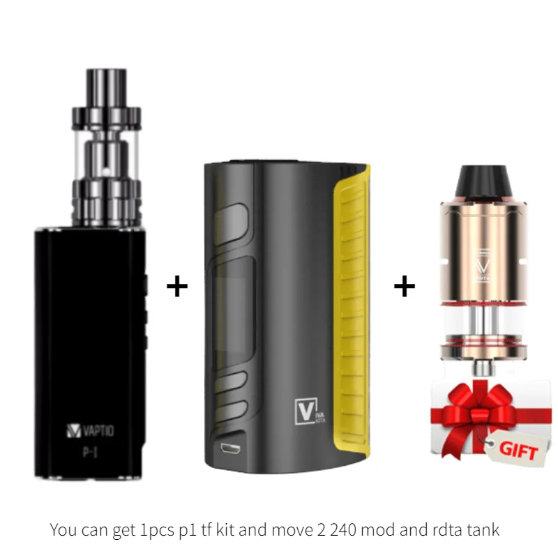 [Отправить 5 шт катушки] электронные сигареты Vaptio P1 TF Vape Kit 50 Вт 2100 мАч встроенный