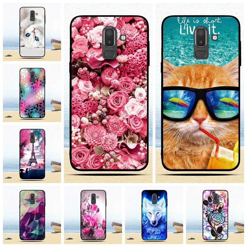 Phone For Samsung Galaxy J8 2018 Case Silicone Back Protective Funda for J810 Black Matte Soft Cover |