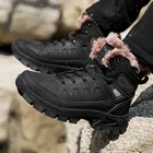 Мужские ботинки из натуральной кожи с мехом; Теплые зимние ботинки; Мужская зимняя Уличная Повседневная обувь; Кроссовки; Высокие резиновые плюшевые ботильоны