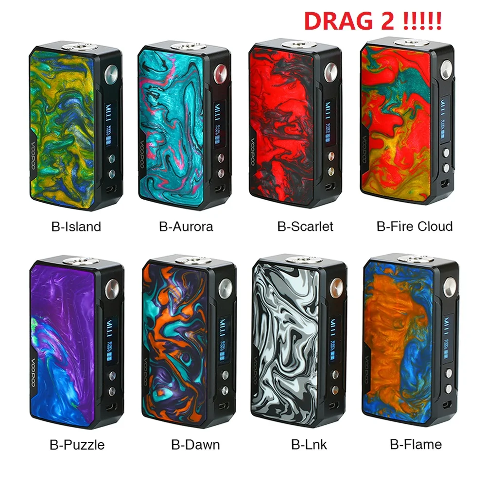 VOOPOO DRAG 157W TC Box MOD& VOOPOO DRAG 2 с US GENE chip контроль температуры электронная сигарета 157W 18650 box mod Vape