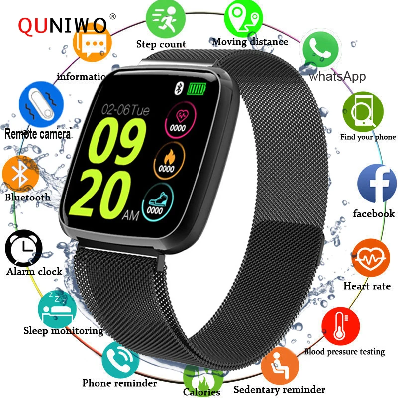 S7 Фитнес Смарт часы пульсометр Монитор артериального давления вызов сообщение