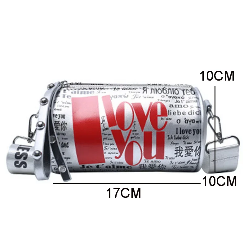 

Diinovivo Letter Printing Women Shoulder Bag Fashion Wide Strap Crossbody Bag Barrel-Shape Women Bag Casual Personality WHDV1628