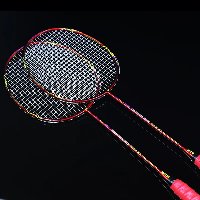

2PCS Full Carbon Training 5U Badminton Racket Sport Equipment Badminton Racket Professional Padel Racket Racquet With Bag -40