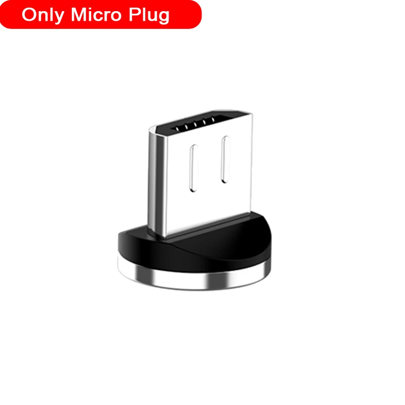 Магнитный usb-кабель для быстрой зарядки 2,1 А, Тип C, микрокабель, светодиодный, с нейлоновой оплеткой, type-C, магнитное зарядное устройство для iPhone XS X 7, samsung, 1 м, 2 м - Цвет: Only Micro USB Plug
