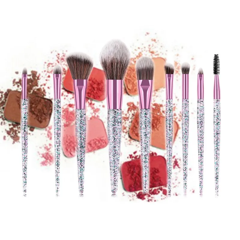 Makeup Brushes Foundation Cosmetic Eyebrow Eyeshadow Brush Sets Tools 10PCS Sequins Sand Set MKXJ | Красота и здоровье
