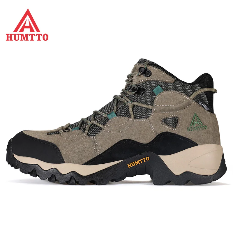 HUMTTO Waterproof Hiking Shoes for Men Trekking Mountain Outdoor Sport Tactical Mens Boots Leather Non-slip Climbing Sneakers