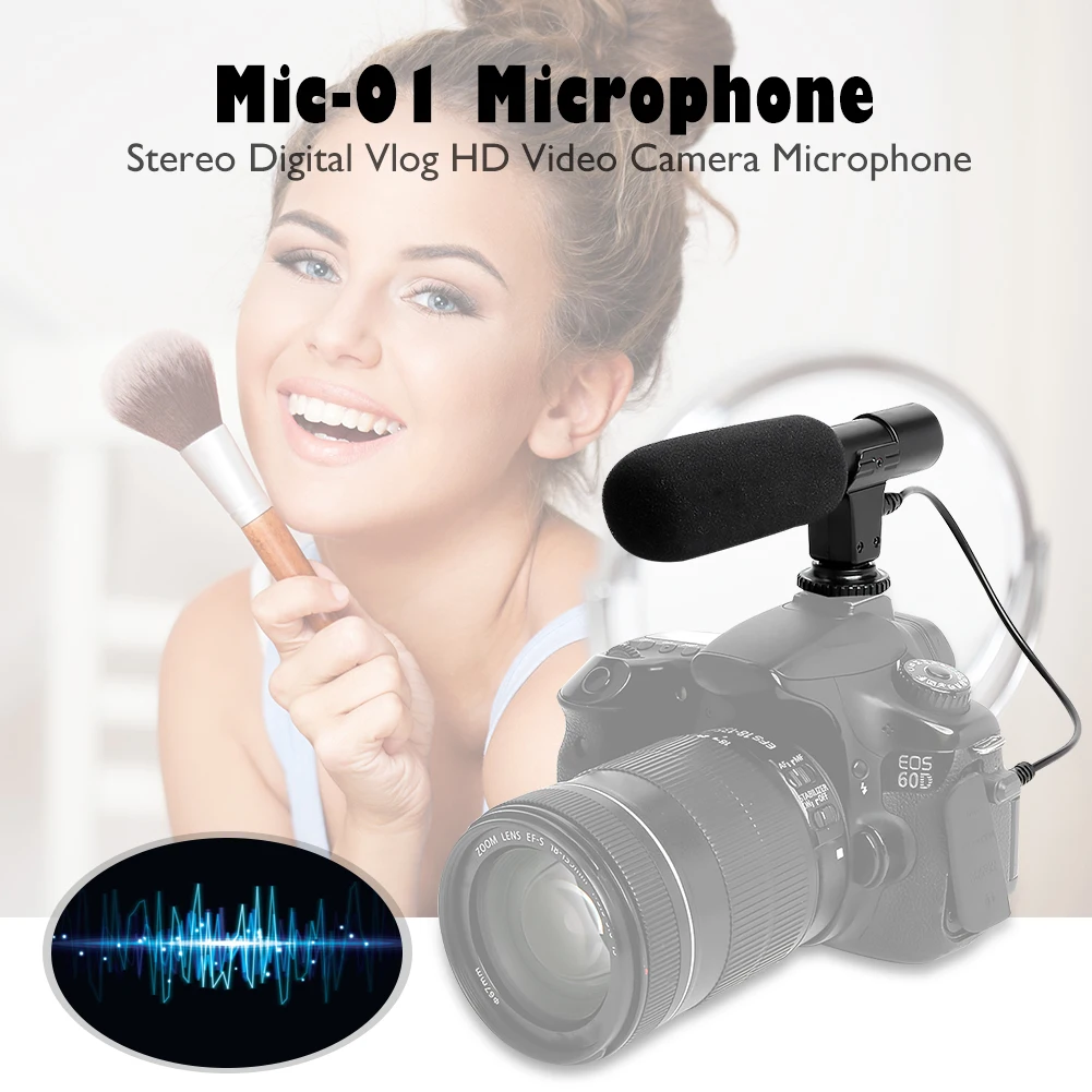 Mic-01 Стерео внешняя профессиональная камера микрофон DC 3 в для Nikon Z6 D7200 D5600