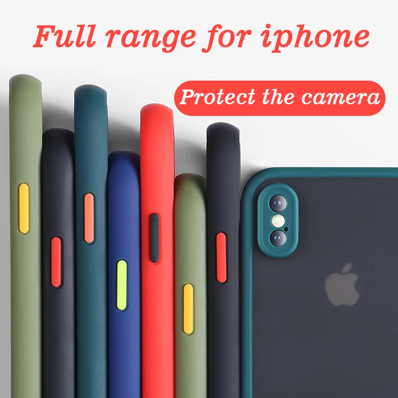 Защитный противоударный чехол для iPhone 11 Pro Max XR X XS 7 8 6S Plus прозрачный из мягкого ТПУ
