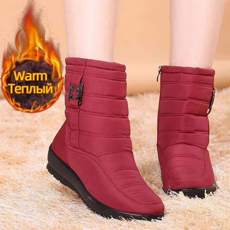 

Women's Winter Boots Short Plush Women Ankle Boots Warm Women's Winter Shoes Slip On Booties Woman Snow Boot For Winter Footwear