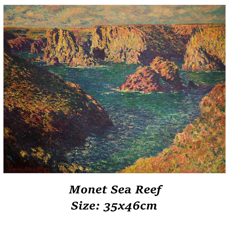 

Украшение комнаты Monet морской риф, ретро картина маслом, искусственная картина для дома в ресторане, декоративная картина для выставки, Наст...