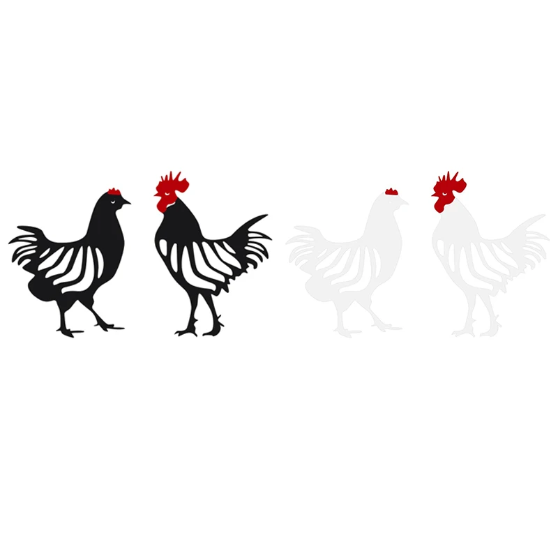 

2Pcs Chicken Yard Art Outdoor Garden Backyard Lawn Stakes Metal Hen Yard Decor Gift Garden Decor Chicken Ornament