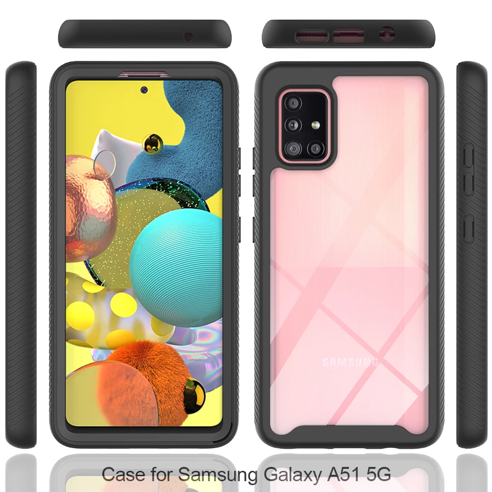 

360 Heavy Shockproof Phone Case For Samsung Galaxy A71 A01 A51 A31 A21S A11 A41 A21 5G 4G Armor 2 in 1 Clear Silicone Back Cover