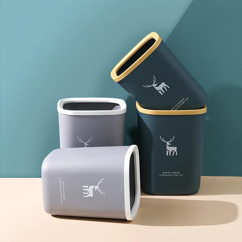 

Plastic Kitchen Trash Can Bathroom Garbage Small Waste Bin Trash Can Desk Desktop Storage Cocina Cleaning Accessories AG50LJ