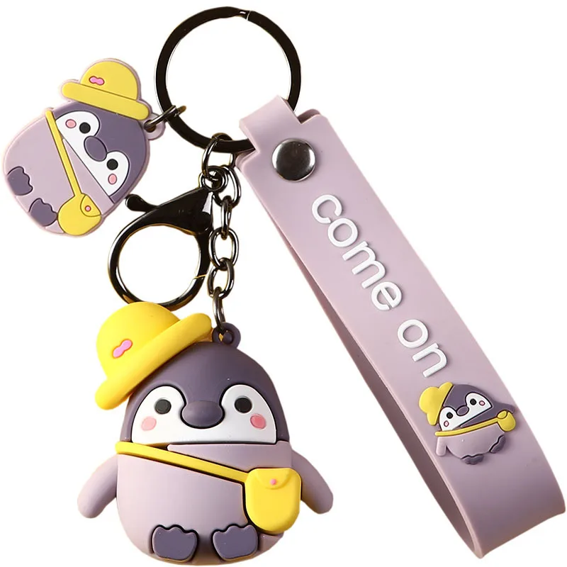 

2020 New Penguin Keychains Ring Doll Positive Energy Key Chain Pendant For Woman Kid Best Gifts Keyring Lovely Silicone Toys