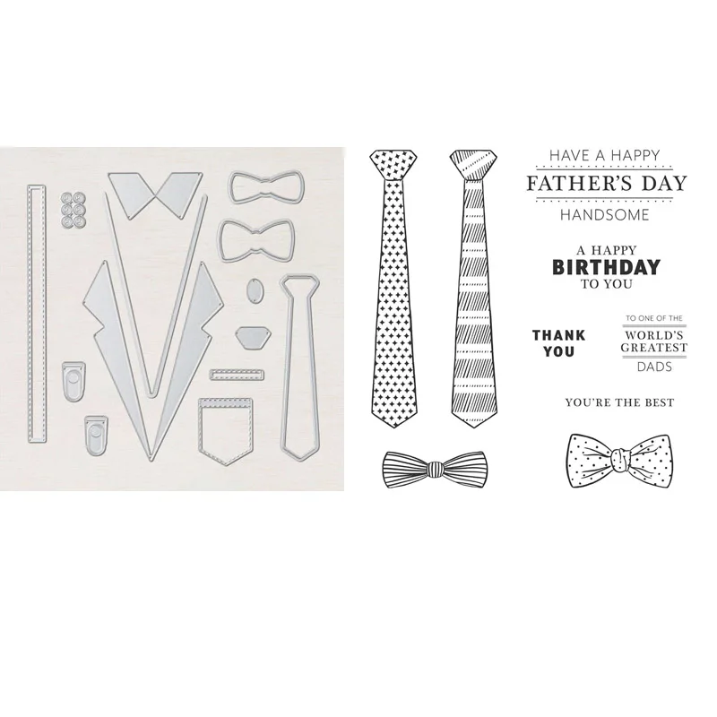 Набор штампов ручной работы и координационные штампы галстук День отца