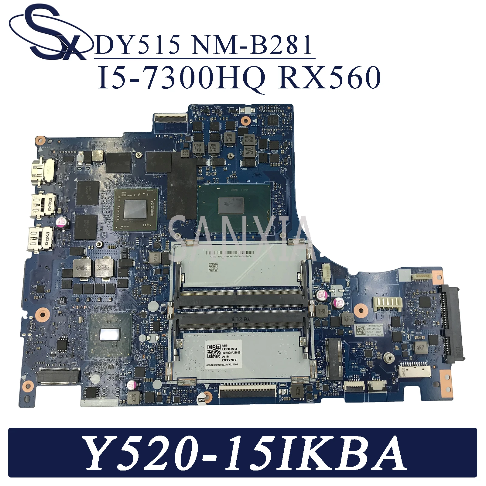 

Материнская плата KEFU NM-B281 для ноутбука Lenovo Y520-15IKBA, оригинальная материнская плата R720-15 RX560