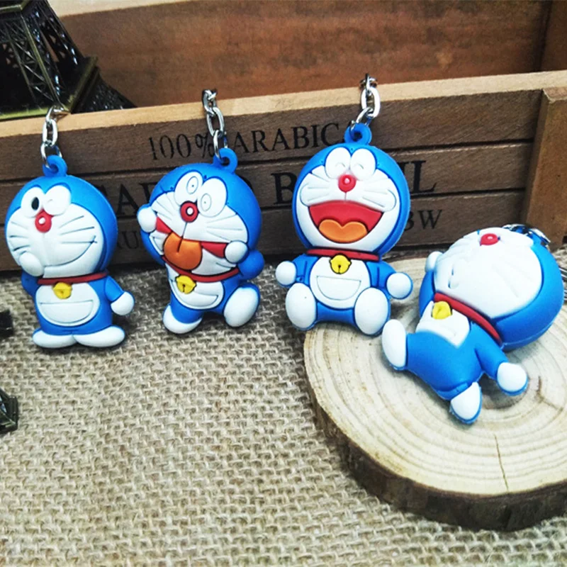 Doraemon 3d стереоскопический мультфильм ПВХ брелок Симпатичные аниме для ключей