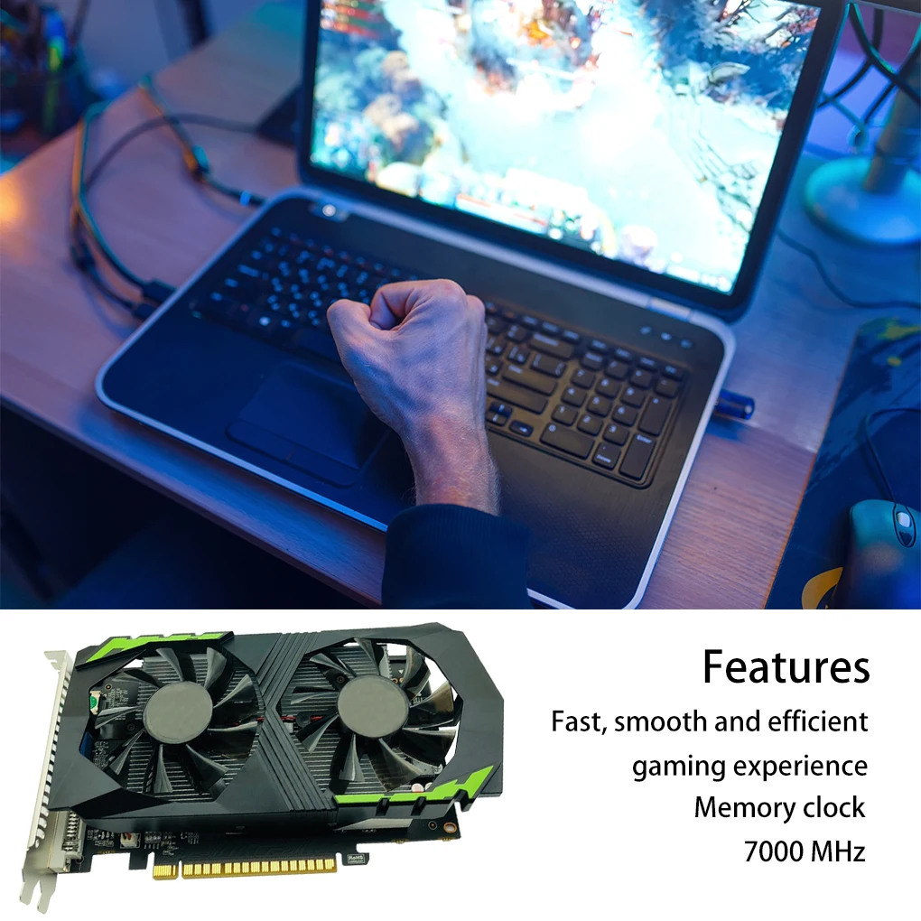 Computer Video Graphic Card GDDR5 Memory Graphic Card 1291Mhz/7000Mhz Gaming Computer GPU Accessories