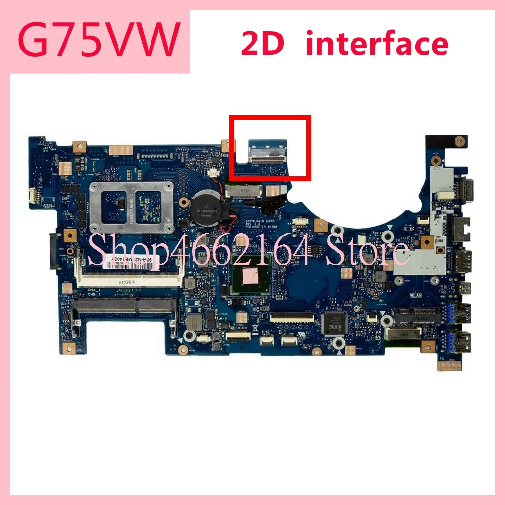 G75VW материнская плата REV2.4 для ASUS 2D интерфейс ноутбука G75V HM65 DDR3 Материнская Тест ОК
