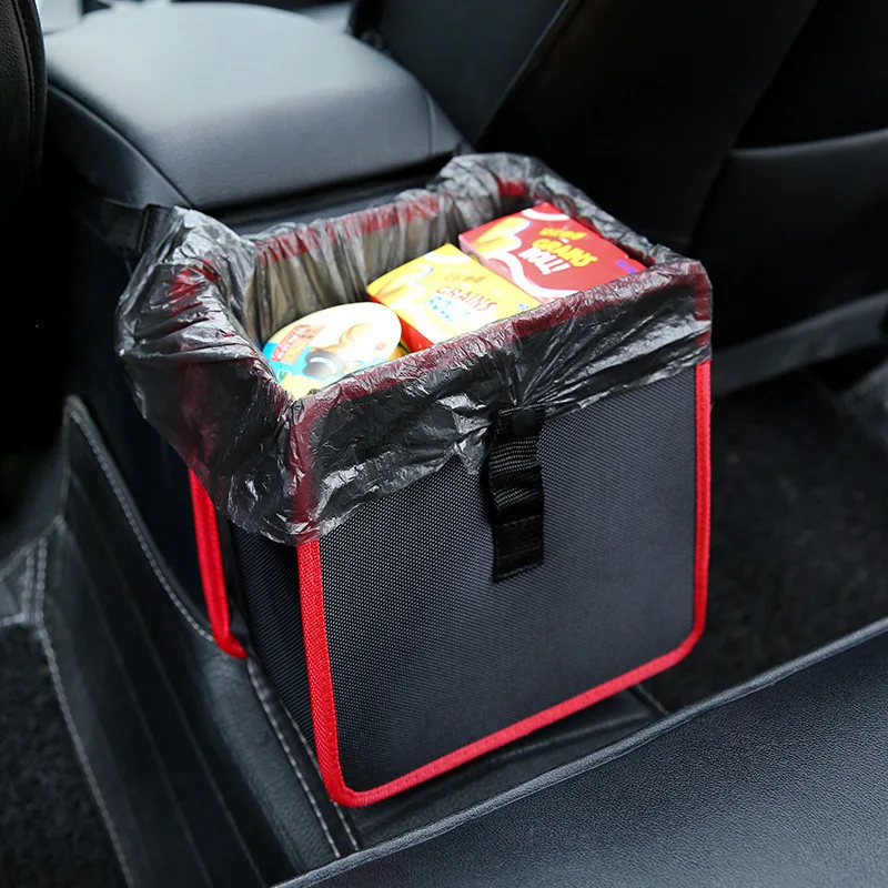 

Car Trash Can Portable Drive Bin Hanging Wastebasket back seat storage bag Waterproof Dustbin Storage organizer box