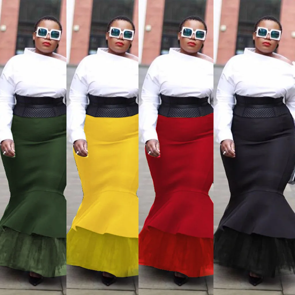 Женские длинные юбки в африканском стиле вечерние винтажном с высокой талией