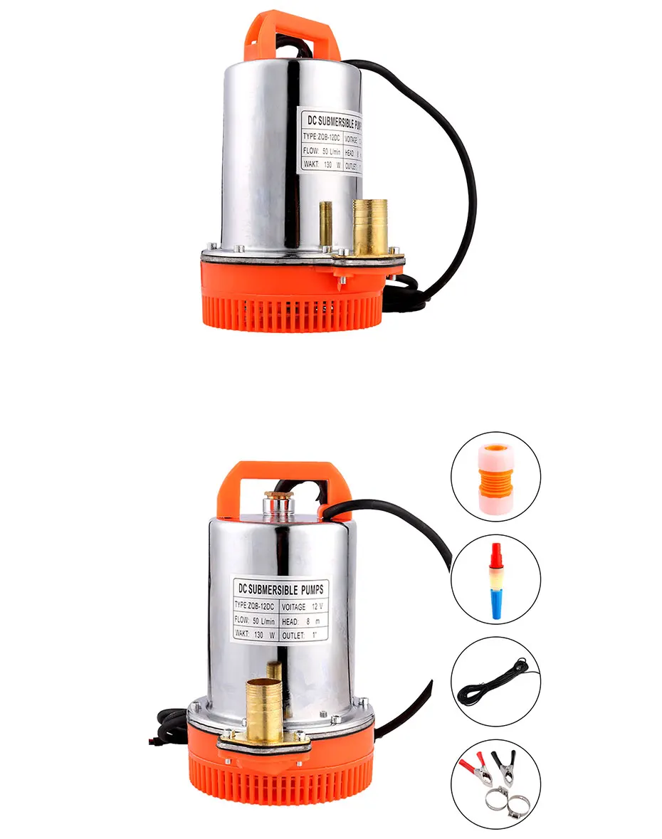 SHYLIYU 24V 12V DC Electric Small Submersible Pump 1" Outlet Solar Powered Deep Well Water Pump Fluid Transfer centrifugal Pump