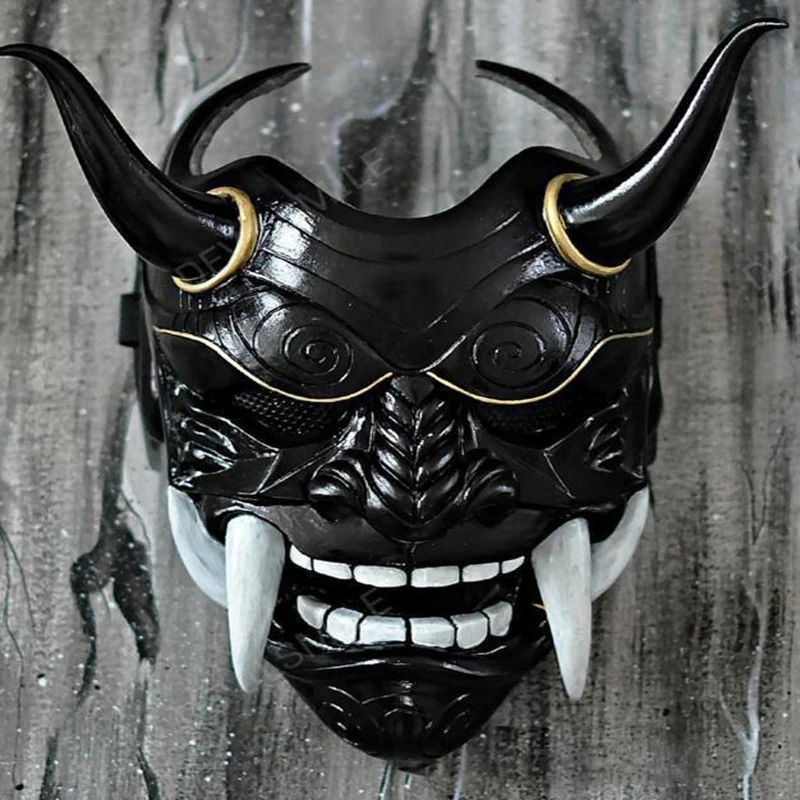 

Samurai Mask Japanese Cosplay Masks Scary Latex Mascarillas Horror Anime Face Masques Halloween Costumes Props Carnival Mascaras