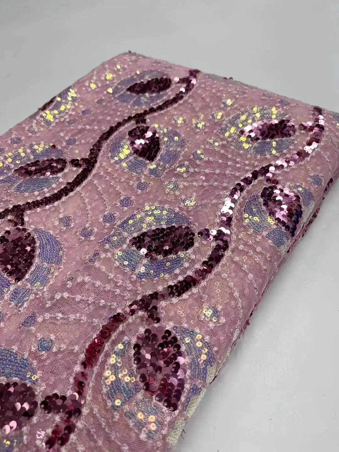 Luxury African Lace Fabric 2021 High Quality Blue Mesh Sequined Wedding Party French Tulle | Дом и сад