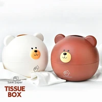 cute bear tissue box nordic roll paper napkin holder tissue paper round shaped tissue boxes container home living room decor