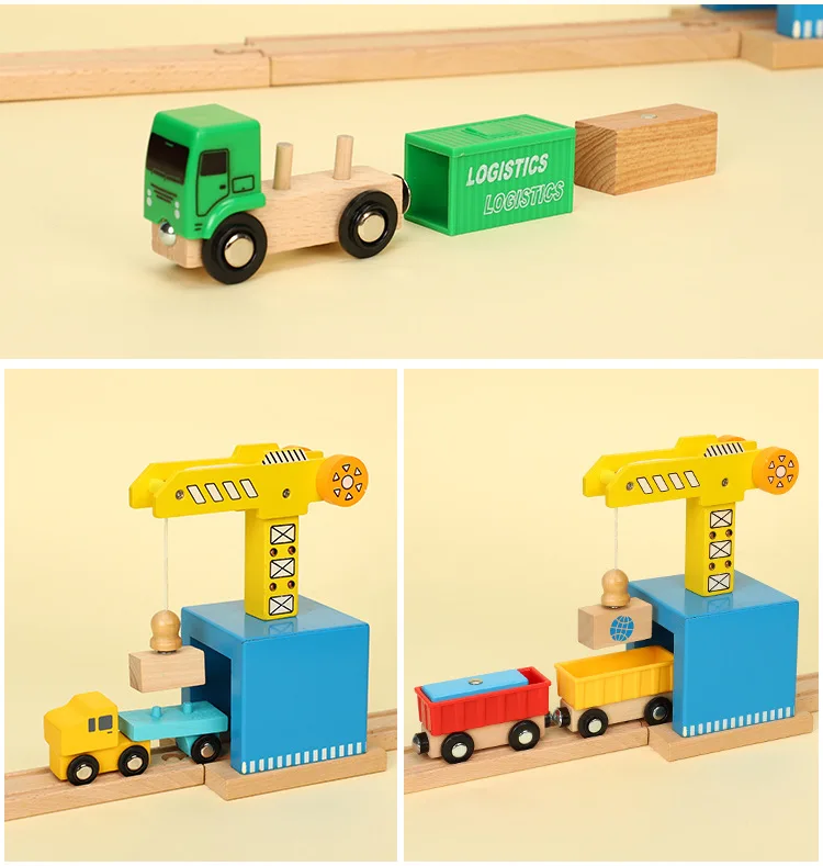 SAMOHTOY деревянный магнитный поезд самолёт деревянная железная дорога вертолет