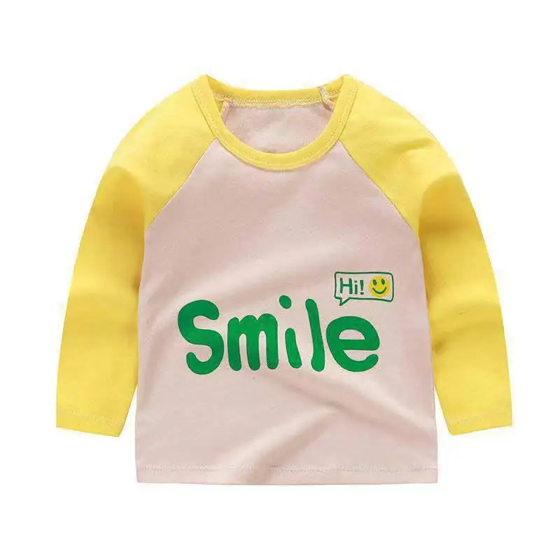 От 6 месяцев до 4 лет, весенне-осенняя рубашка для маленьких девочек и мальчиков топы с длинными рукавами и рисунком, мягкая хлопковая Футболка для малышей Модная детская одежда - Цвет: P8
