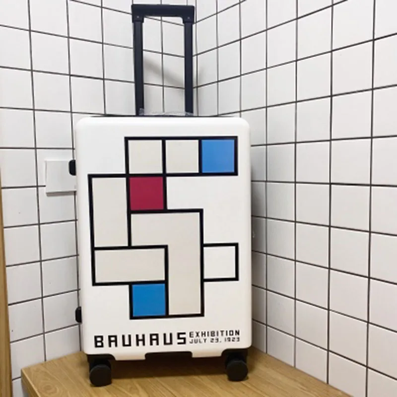 

House Art Suitcase Ins Net Suitcase 20 " Valise Maquillage Luggage Bag Trolley Sac De Voyage